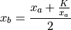 x_b = \frac{x_a + \frac{K}{x_a}}{2}