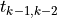 t_{k-1,k-2}