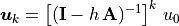 \bm{u}_k = \left[(\mathbf{I} - h\,\mathbf{A})^{-1}\right]^k\,u_0