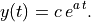 y(t) = c\,e^{a\,t}.