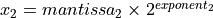 x_2 = mantissa_2 \times
2^{exponent_2}