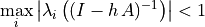 \max_i \abs{\lambda_i\left((I - h\,A)^{-1}\right)} < 1