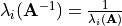 \lambda_i(\mathbf{A}^{-1}) = \frac{1}{\lambda_i(\mathbf{A})}