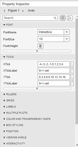 Edit a plot's properties with the Plot Property Inspector.
