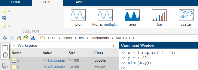 The user can select the data and plot type with a few clicks of the mouse.