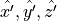 \hat{x'}, \hat{y'}, \hat{z'}
