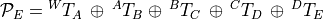 \mathcal{P}_{E} = {}^WT_A\,\oplus\,{}^AT_B\oplus\,
{}^BT_C\,\oplus\,{}^CT_D\,\oplus\,{}^DT_E